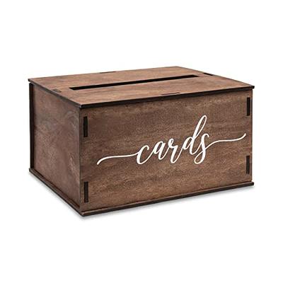 OurWarm DIY Wedding Card Box with Lock Rustic Wood Card Box Gift Card Holder Card Box Perfect for Weddings, Baby Showers, Birthdays, Graduations