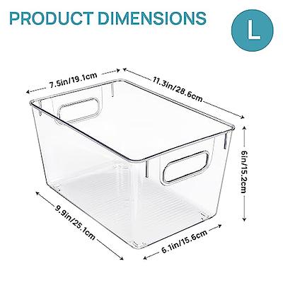 Vtopmart Clear Plastic Pantry Organizer Bins, 6 PCS Food Storage Bins