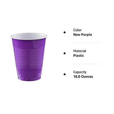 Purple Disposable Double Stack Plastic Cups - 18 oz (50 Count