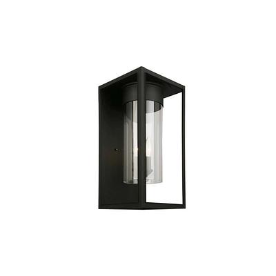 Ferris Outdoor Wall Sconce Light Fixture Black/Clear - Nathan James