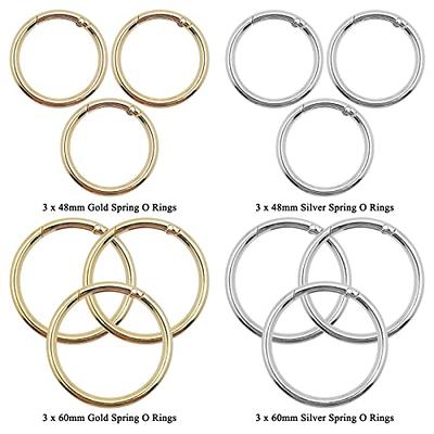 EXCEART 10pcs Split Spring Buckle Diy Key Accessory Metal Key Buckles  Circular Key Rings Circle Carabiner Key Ring Clips Portable Key Rings  Keychain