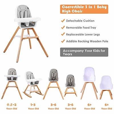 Baby Joy Travel Booster Seat with Double Tray, Folding Portable High Chair Booster Seat for Dining Table