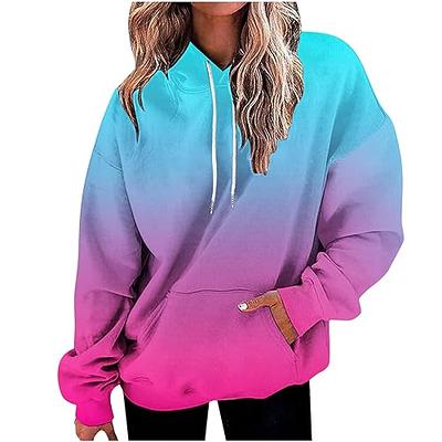 Oversized Sweatshirt for Women Solid Color Hoodie Drawstring Long Sleeve  Pullover Fall Outfit Y2K Clothes With Pocket