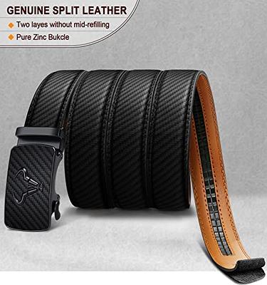 Jasgood Men's Belt, Leather Reversible Belt for Men Black and Brown Dress Belt Rotate Buckle, Great Gift for Men