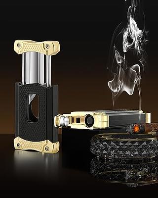 XIFEI Cigar Cutter, Stainless Steel V-Cut Cigar Cutter Built-in Cigar  Puncher (Black Gold) - Yahoo Shopping