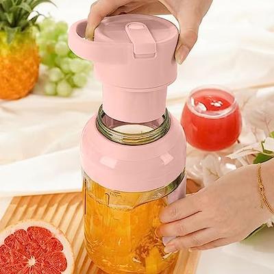 Personal Mini Blender Smoothie Maker, Portable Juicer Cup, Rechargeable Power Mixer for Fruit and Vegetable, Travel Juicer Bottle, Pink