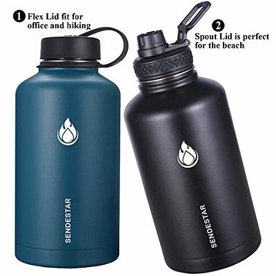 Buzio Insulated Water Bottle 64 oz with Straw & 3 Lids, Stainless Steel  Water Bottle with Straw, 3 Lids Gym & Sport Water Bottles Water Flask for  Men