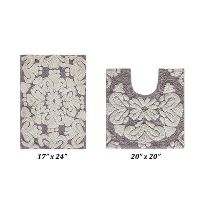 Better Trends 2-Piece Medallion Bath Rug Set - Gray/Natural