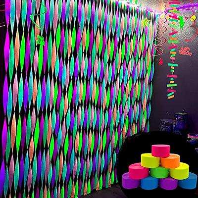 Blacklight Party Streamers Decor Glow Crepe Paper UV Reactive Fluorescent Neon  Paper Glow Wedding Birthday Neon Fiesta Decoratio - AliExpress