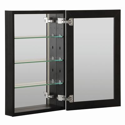 allen + roth Medicine cabinet 20-in x 26-in Surface/Recessed Mount Matte  Black Mirrored Soft Close Medicine Cabinet in the Medicine Cabinets  department at