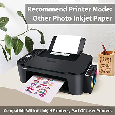 Printable Vinyl Sticker Paper for Inkjet Printer & Laser 8.5X11 | Glossy White 50 Sheets