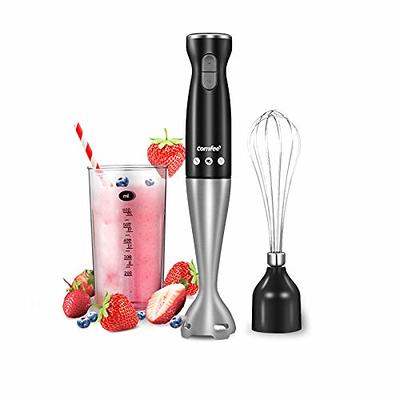 COMFEE' Immersion Hand Blender, Brushed Stainless Steel, 2-Speed,  Multipurpose Stick Blender with 200 Watts, 600ml Mixing Beaker and Whisk,  Perfect for Baby Food, Smoothies, Sauces and Soups, Black - Yahoo Shopping