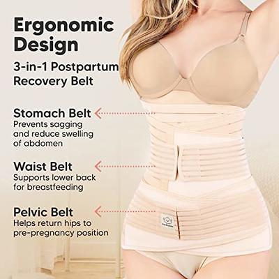 Trendyline Women Postpartum Girdle Corset Recovery Belly Band Wrap Belt -  Medium