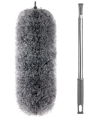 Dusters for Cleaning,6 PCS Feather Duster Microfiber Duster with 100''  Stainless Steel Extension Pole, Bendable & Washable Telescopic Cobweb  Duster