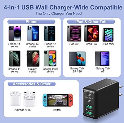 USB C Charger, Baseus 100W 4-Port GaN II Charging Station, Fast USB C  Charger Block for iPhone 15/14/13/12/11/Pro Max/SE/11/XR/XS, Samsung,  MacBook