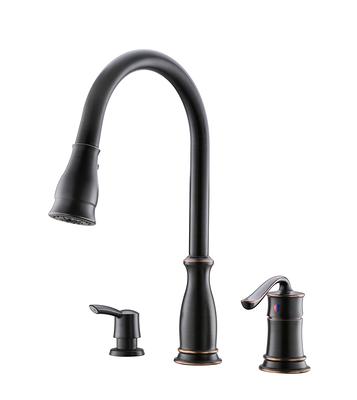 Project Source Brice Stainless Steel Double Handle High-arc Kitchen Faucet  with Deck Plate and Side Spray Included