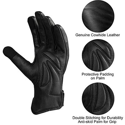 Men Motorcycle Gloves Geniune Leather Warm Winter Cold Weather Full Finger  Glove