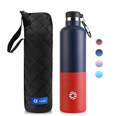 GrandTies 2 Lids Sports Stainless Steel Water Bottle- 24oz, Reusable Wide Mouth Vacuum Insulated Water Bottles, Travel Metal Can