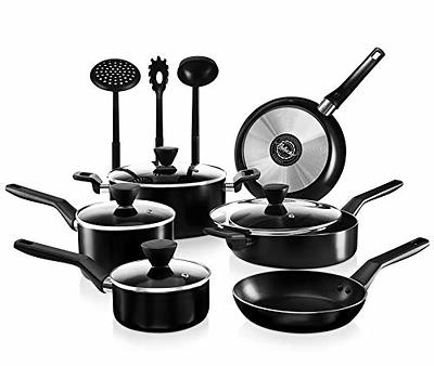 20-Piece Nonstick Kitchen PTFE/PFOA/PFOS-Free Heat Resistant Silicone  Handles Cookware Bakeware Set w/Saucepan, Frying Pans - Yahoo Shopping