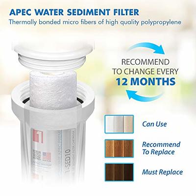 APEC Ultimate Series 10 US Made Inline Carbon Filter with Quick Connect for Reverse Osmosis Water Filter System (FOR Standard System 5-TCR-QC)