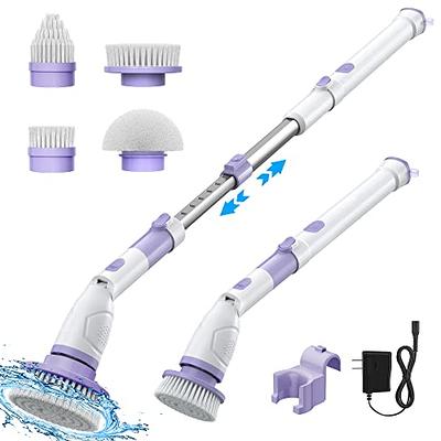 Electric Spin Scrubber 360 Cordless Bathroom Cleaning Brush with 4  Replaceable Scrubber Brush Heads Extension Handle for Tub, Tile, Wall,  Bathroom 