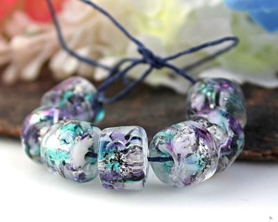 8mm X 6mm Cornflower Blue Barrel Pony Glass Beads 1 Strand 50 Pcs