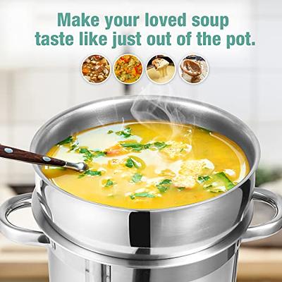 Homikit 4QT Stock Pot, 18/10 Stainless Steel Small Cooking Pot with Lid for  Boil Stew Fry, Metal Round Pasta Soup Sauce Pot Great for Home Kitchen