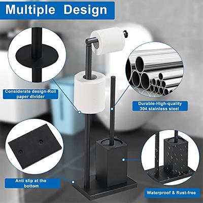 Delta Free Standing Toilet Paper Holder with Storage Shelf and Extra Roll  Holder in Matte Black - Yahoo Shopping