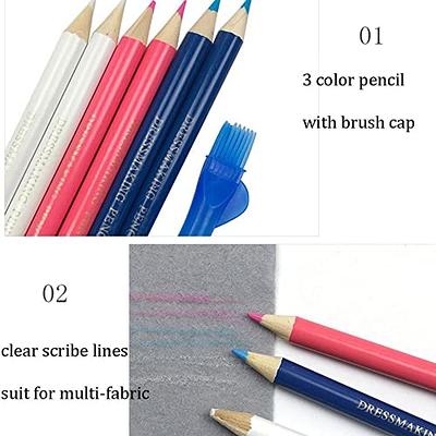 CHDHALTD 3 Pcs Sewing Fabric Pencils,Tailor 's Mark Chalks Fabric Chalk  Pens,Fabric Marking Pencil with Cover Brush Dressmaker Marker and Tracing  Tools - Yahoo Shopping