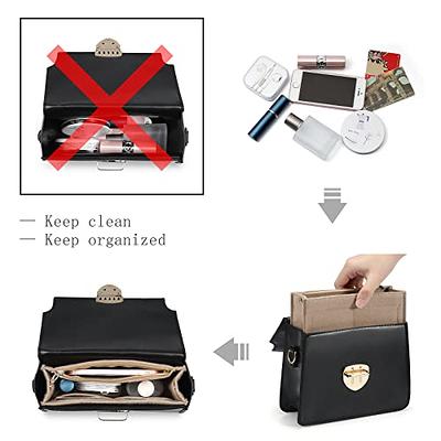 Lckaey Bag Organizer Insert for Chanel Classic Flap small bag Shaper Purse  Insert - Premium Handbag Felt Organizer 2009brown-S