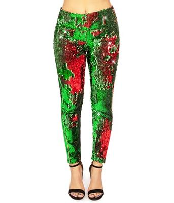 Tipsy Elves Blue Sequin High Waisted Leggings Size X-Small at