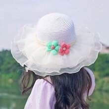 Traditional Cotton Sun Hat with Red Piping and 6-Inch Brim - Guanacaste  World