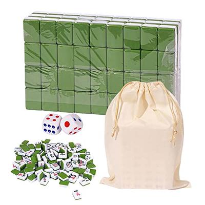  GUSTARIA Chinese Mahjong Set, with X-Large (1.5) 144 Numbered  Blue Tiles, 3 Dice and a Wind Indicator, Carrying Travel Case with English  Instruction Included (Mah-Jongg, Mah Jongg, Majiang) : Toys 