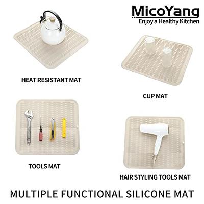 MicoYang Silicone Dish Drying Mat for Multiple Usage,Easy  clean,Eco-friendly,Heat-resistant Silicone Mat for Kitchen Counter or  Sink,Refrigerator or Drawer Liner Tapioca XXL 24 inches x 18 inches - Yahoo  Shopping