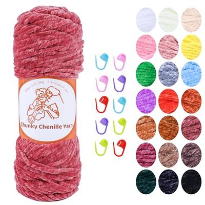 Timgle 18 Skeins Chenille Yarn Soft Plush Blanket Yarn Fancy Fuzzy Velvet  Yarn for Crocheting Knitting Weaving Baby Sweater Crochet DIY Craft, Total  Length 4134 Yards (Light Color) - Yahoo Shopping