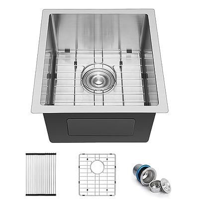 MENATT 28 Inch Drop-in Kitchen Sink, 304 Stainless Steel Topmount Handmade  Kitchen Sink, Single Bowl Workstation Sink with Drain Kit (Brushed),  28x18x9 