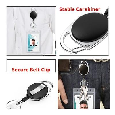Badge Reels with Belt Clip,Retractable Key Card ID Holder,Strong Keychain  Extender with 2-Vertical Style Clear ID Card Holders(2pack) (Chrome) -  Yahoo Shopping