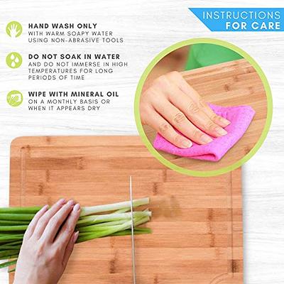 KitchenEdge Premium Acacia Cutting Board with Nesting Rice Fiber Chopping Board for Cooking Prep, 2 Piece Kitchen Set, Non-Slip Feet with Juice
