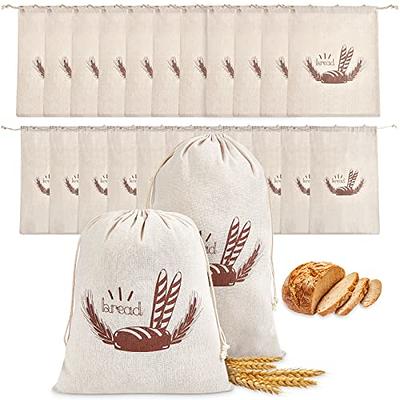 Reusable Linen Bags for Food Storage - Bread Keeper with Drawstring