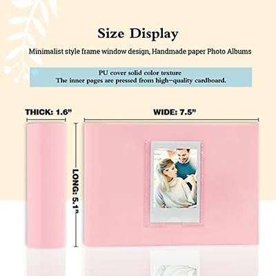 Photo Album for Fujifilm Instax Mini Camera, Photo Album for Polaroid,  Leather Cover, 180 Pockets 2x3 Photo Album with Writing Space for Instax  Mini