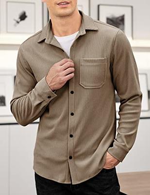 COOFANDY Men's Corduroy Shirt Jacket Casual Slim Fit Long Sleeve Button Up  Stylish Shacket - Yahoo Shopping