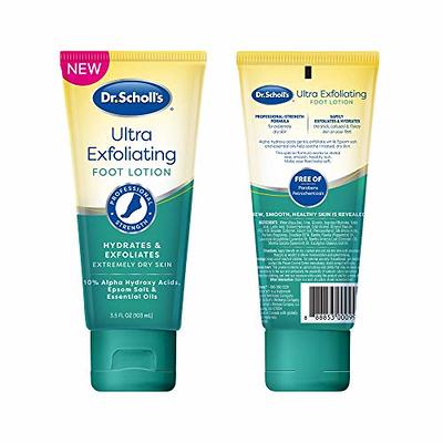 Dr. Scholl's Dry, Flaky Skin Remover Ultra Exfoliating Foot Lotion with  Urea for Rough Dry Cracked Feet, Heal and Moisturize for Healthy Looking  Feet