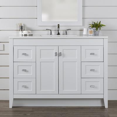 Project Source 30-in Gray Single Sink Bathroom Vanity with White Cultured Marble Top | R39 VBCU3018