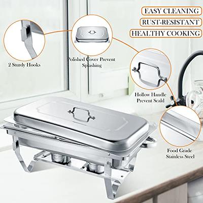 Valgus 8QT Stainless Steel Chafing Dish Buffet Chafer Set with Foldable  Frame Water Trays Food Pan Fuel Holder and Lid Food Warmers for Parties,  Banquet, Buffets, Wedding, Dining 2 Pack - Yahoo Shopping