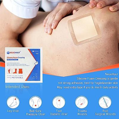 Silicone Foam Dressing with Gentle Adhesive Border 6''x6'', Bed