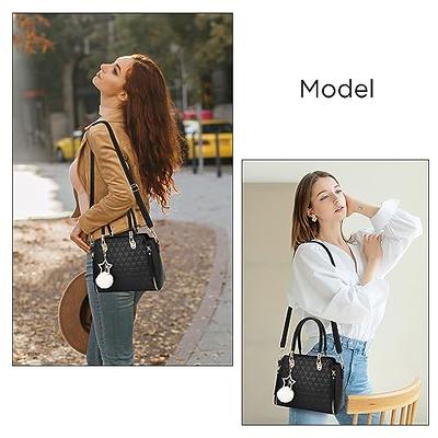 Iswee Shoulder Bags for Women Leather Satchel Purse Top Handle Crossbody Handbag Designer Work Tote Bag