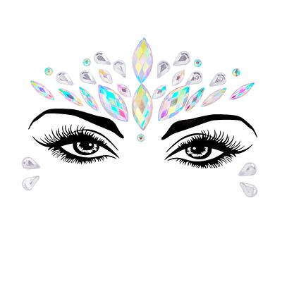 3d Self Adhesive Rhinestones Face Decor Makeup Glitter Sticker