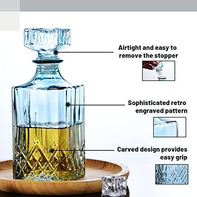 Whiskey Decanter Set Transparent Creative with 2 Glasses,Gifts  for Men,Whiskey Flask Carafe Decanter with 4 Whiskey Stones & Tong,Whiskey  Carafe for Brandy,Scotch,Vodka,Gifts for Dad,Husband,Boyfriend: Liquor  Decanters