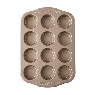 Farberware 12-Cup Bakeware Nonstick Muffin Pan,Gray 