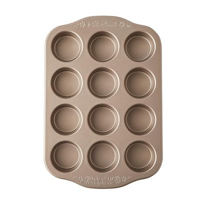 Farberware Nonstick Bakeware 12-Cup Muffin Tin / Nonstick 12-Cup Cupcake Tin  - 12 Cup, Gray 